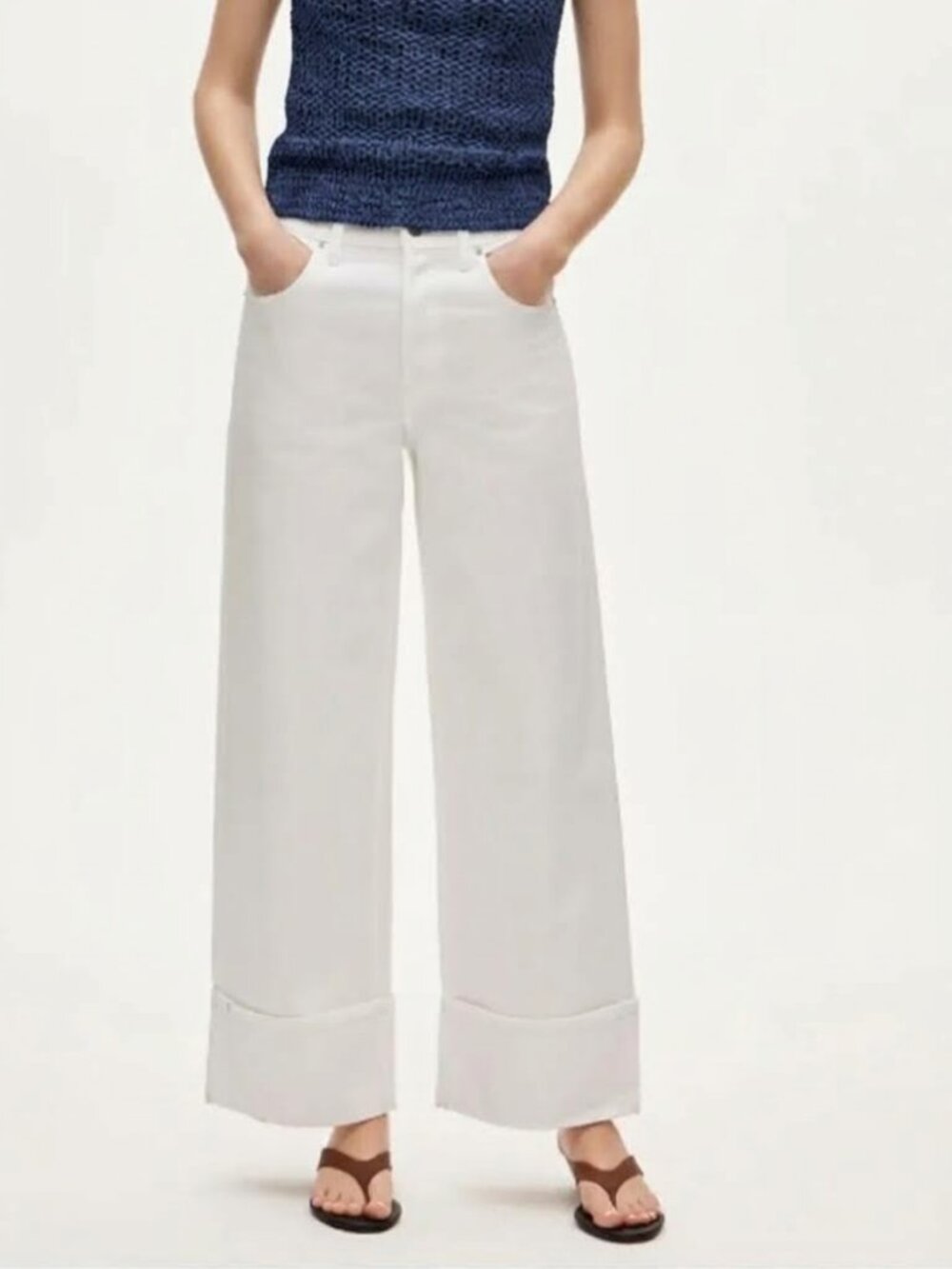 J. Crew Everyday Wide-Leg Cuffed Ankle Jean in Rigid